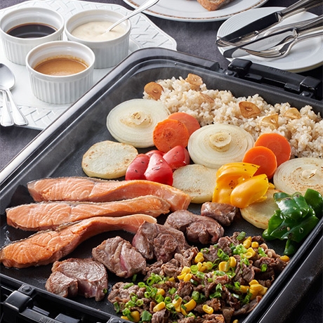 ホットプレートステーキ~3種のソース~