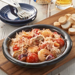 たっぷりトマトのシーフード和アヒージョ