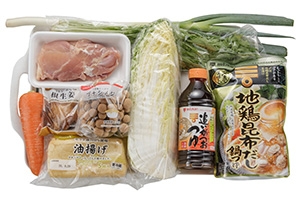 焼きおにぎりの鶏鍋