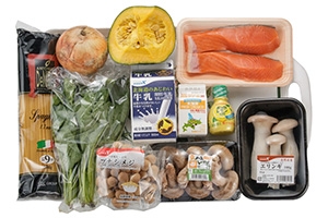 秋野菜の濃厚チーズクリームパスタ