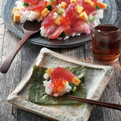 巻いて食べる鉄火ちらし寿司