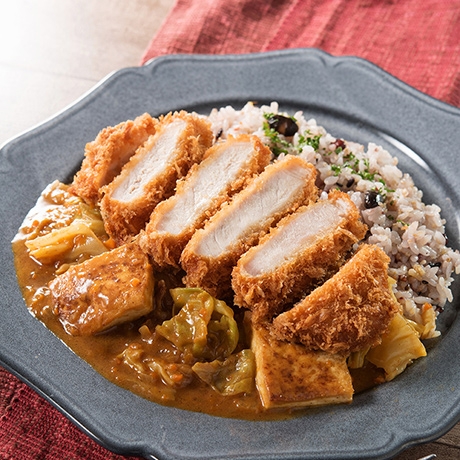 豆腐とキャベツのかつカレー