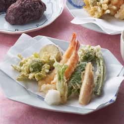 こめ油でヘルシー! マヨでサクサク春野菜天ぷら