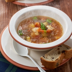 ささみと春野菜の和風春雨スープ