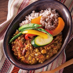 夏野菜のキーマカレー丼
