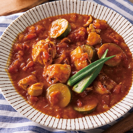 やわらかチキンのトマトカレー煮