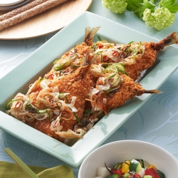 真あじフライの塩こんぶ南蛮漬け風