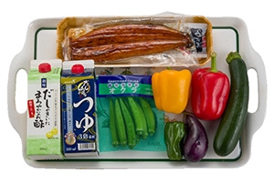 夏野菜とうなぎ蒲焼の揚げ浸し