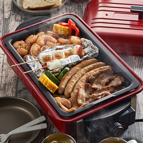 ホットプレートバーベキュー~デザートはフルーツマシュマロ~