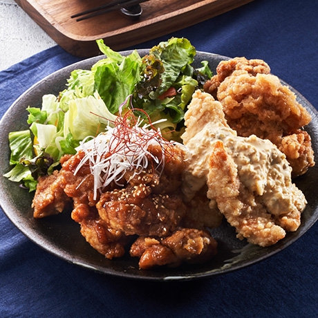 から揚げ3種盛り定食