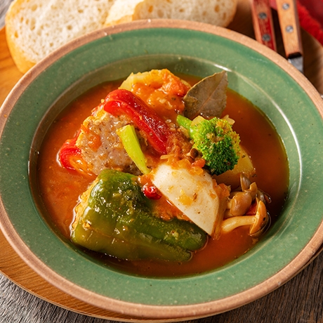 肉詰めピーマンのスープカレー