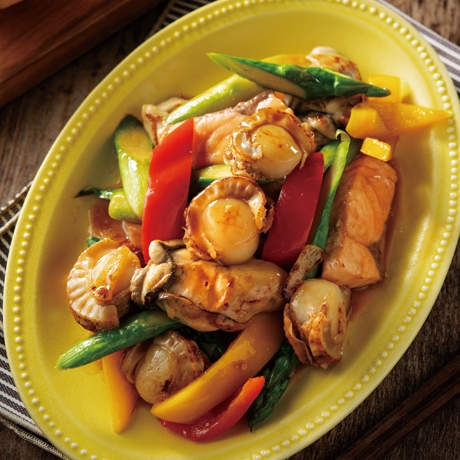 シーフードのレモンバター炒め