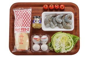 えびとふんわり卵のマヨマスタード炒め