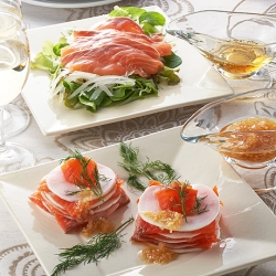 サーモンのおつまみ 2種のだしまろ酢ドレッシング