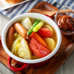 トマトソースで食べる冷たいポトフ