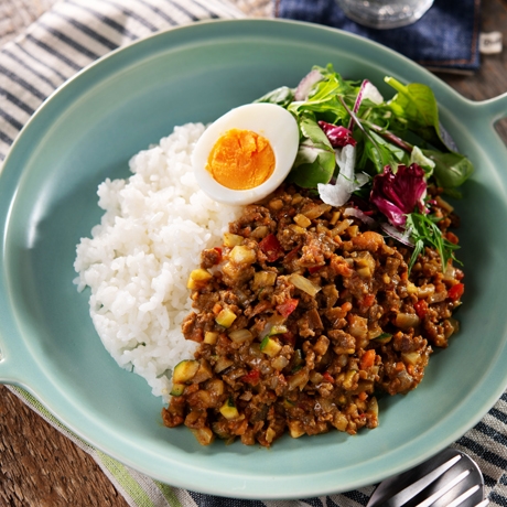 レンジで!夏野菜のキーマカレー