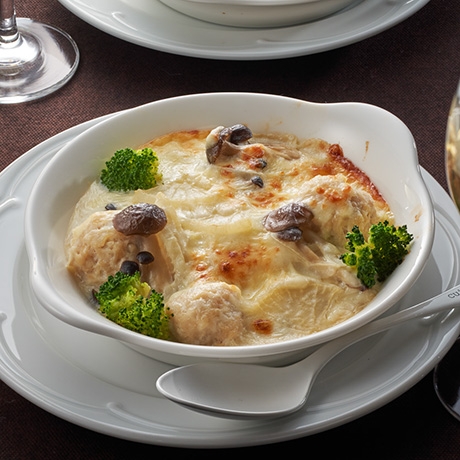 鶏つみれと大根の米粉グラタン