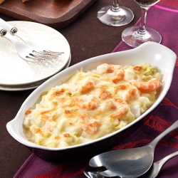 白菜とえびのクリームグラタン