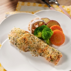 トースターで鮭のマヨパン粉焼き