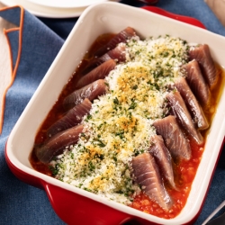 かつおのトマトソースパン粉焼き