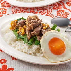 ガーリックペッパービーフのスタミナ丼