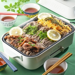 瓦そば風! ホットプレート焼き蕎麦