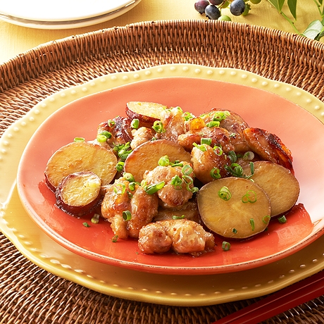 さつま芋と鶏肉のマヨ醤油炒め