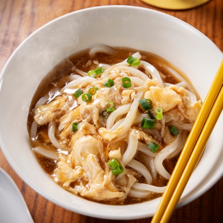 生姜醤油風味の卵とじうどん