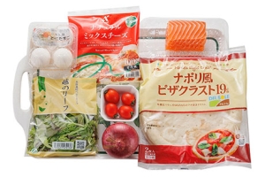 サーモンのサラダピザ