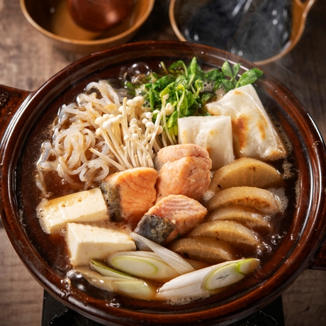 鮭と焼き大根の生姜醤油鍋