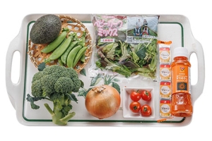 人参ドレッシングのグリーンサラダ