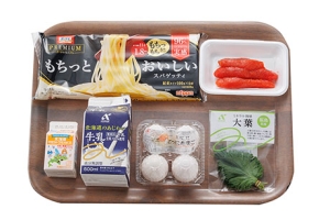 明太クリームの桃色パスタ