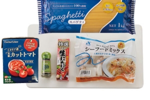 ワンパン!シーフードトマトパスタ