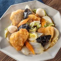 はらナル塩から揚げで八宝菜