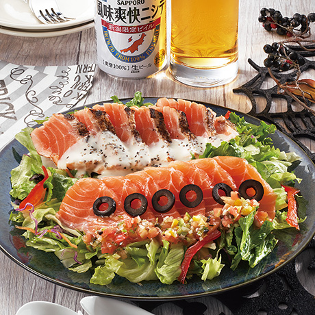 生サーモンと炙りサーモンののっけ盛り - レシピナビ